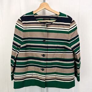 NWT TALBOTS Striped Button Up Jacket - Size 12